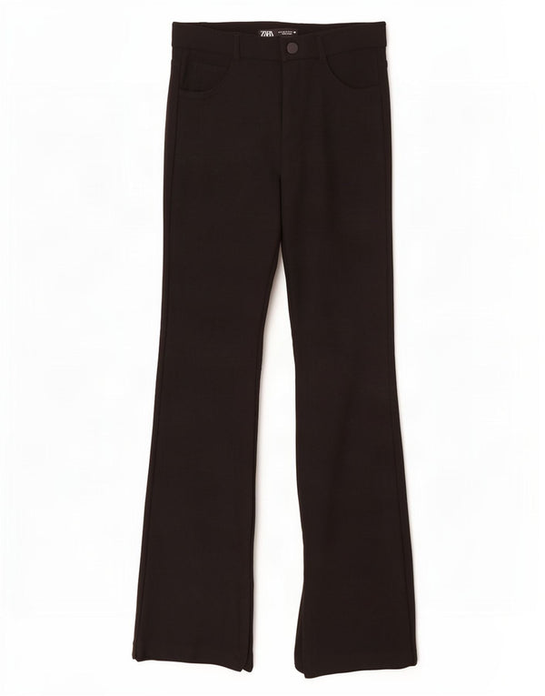 Pantaloni casual pentru femei Flare Zara Mediu L28 L33 Negri