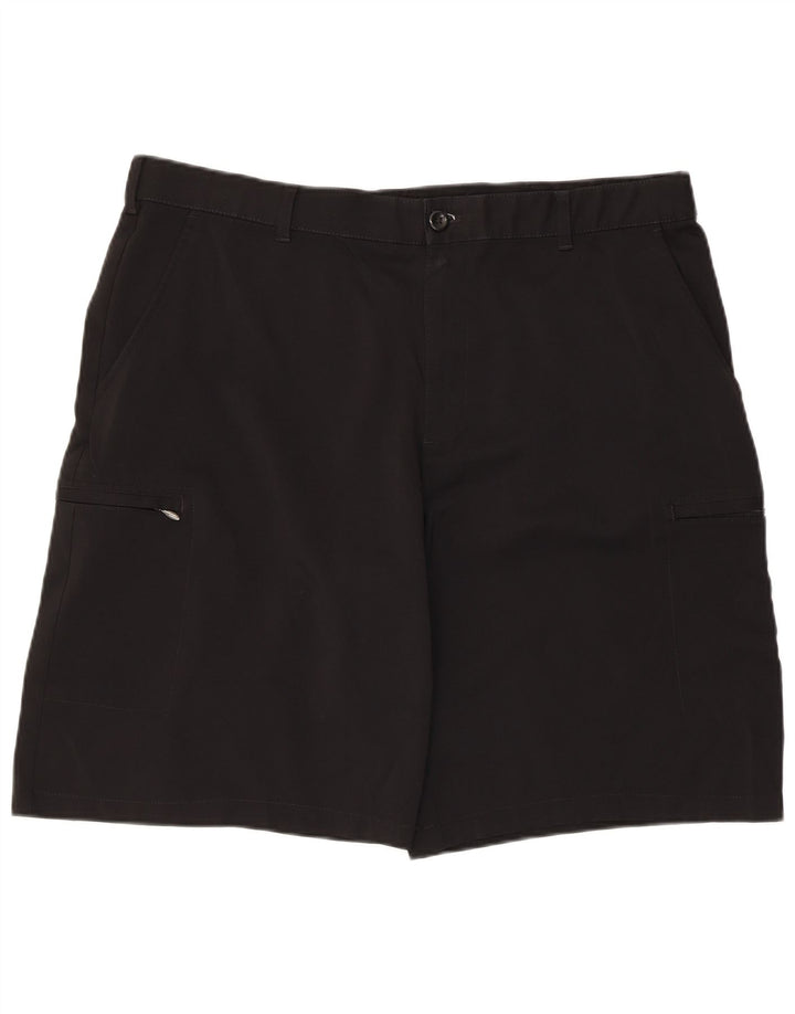 Pantaloni scurți cargo Izod pentru bărbați W38 XL poliester negru
