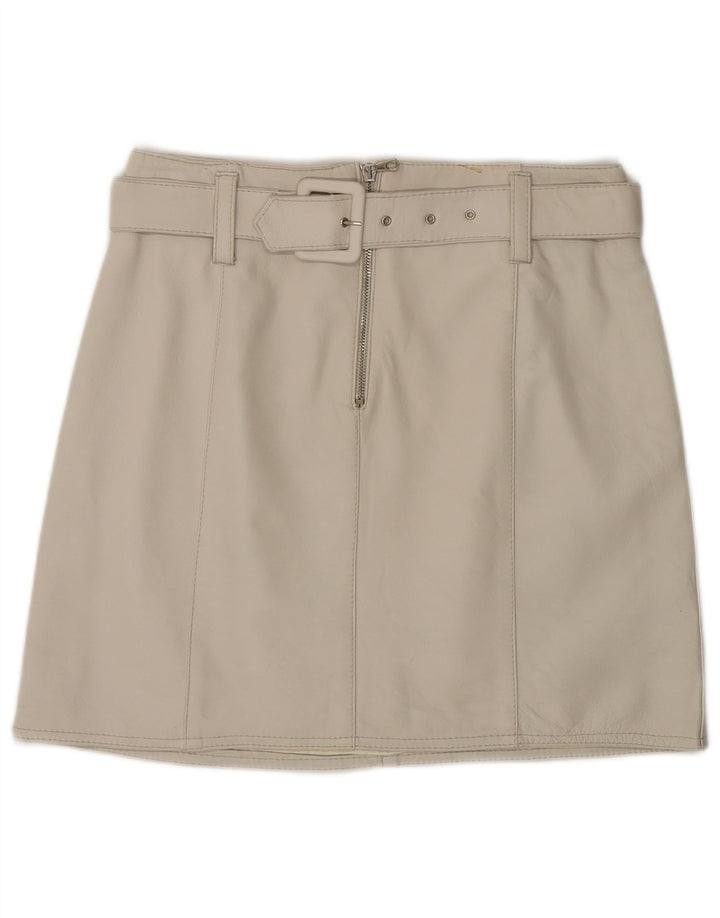 Fusta din piele pentru femei VINTAGE IT 44 Medium W28 Piele gri