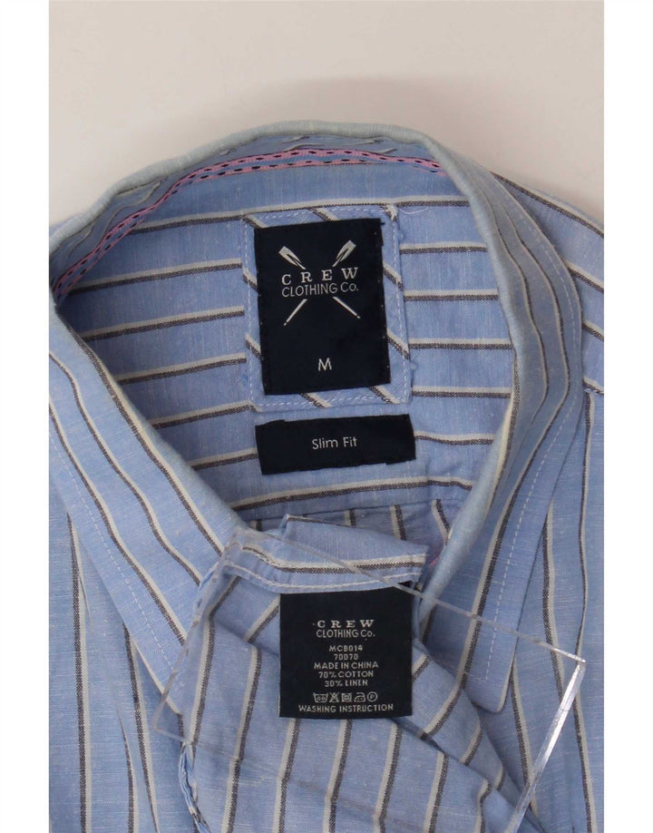 Crew Clothing Cămașă pentru bărbați Slim Fit Bumbac cu dungi albastre medii