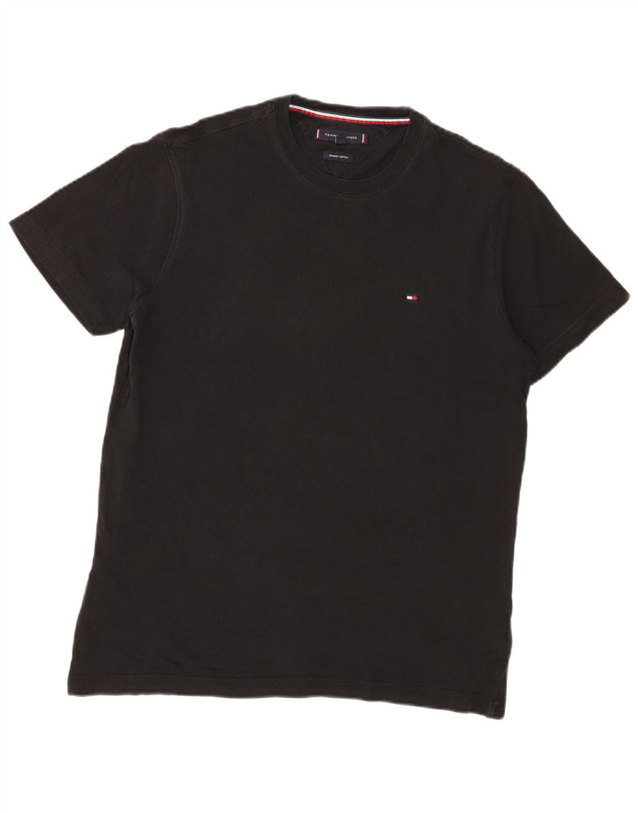 Tricou Tommy Hilfiger pentru bărbați Top mediu din bumbac negru