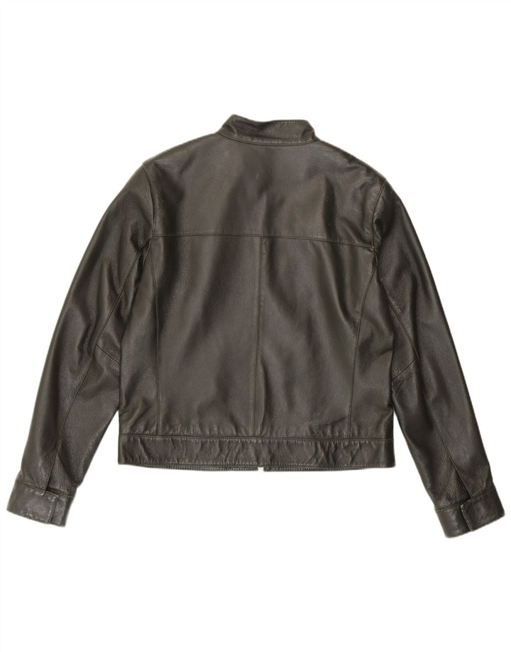 Jachetă de piele pentru femei HELLINE UK 14, piele verde medie