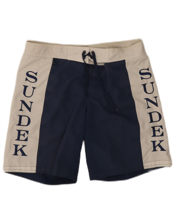 Sundek Pantaloni scurți de înot cu grafică pentru bărbați, mici, albastru, poliester color bloc