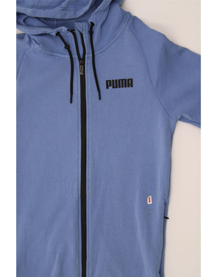PUMA Mens Zip Hoodie Sweater Small Blue Cotton Vintage Puma and Second-Hand Puma from Messina Hembry 