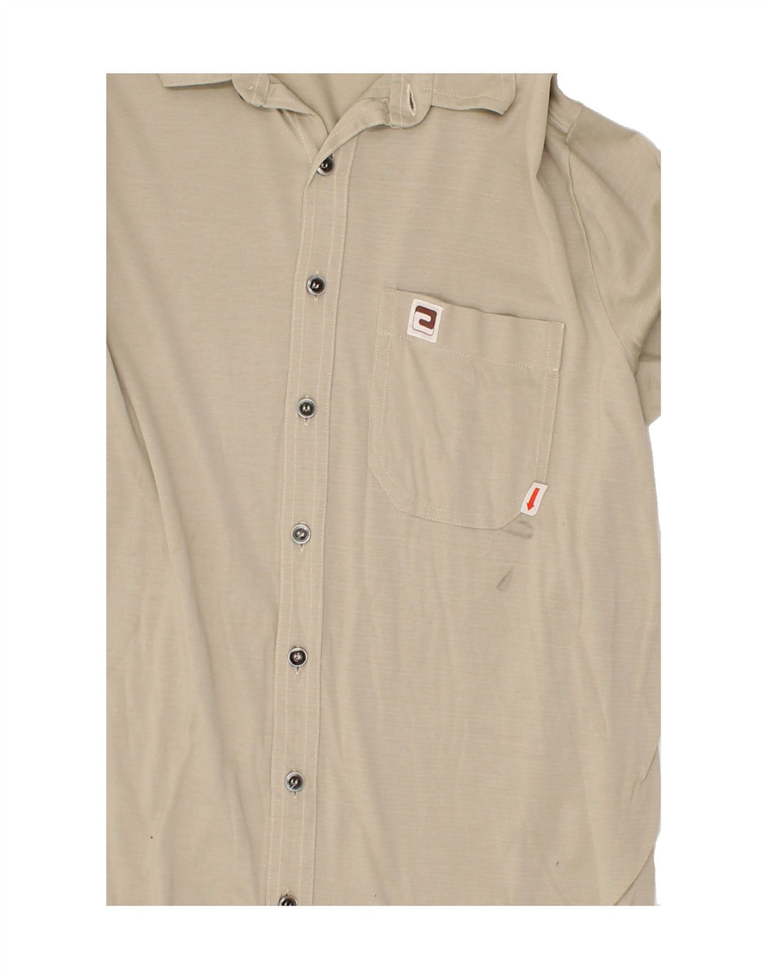 VINTAGE Mens Shirt Medium Beige Cotton Vintage Vintage and Second-Hand Vintage from Messina Hembry 