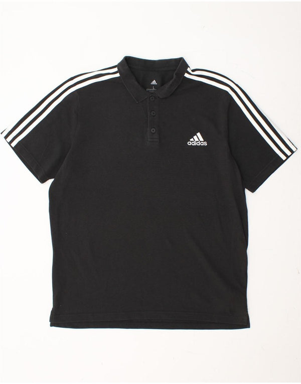 Tricou polo ADIDAS pentru bărbați, bumbac negru mare