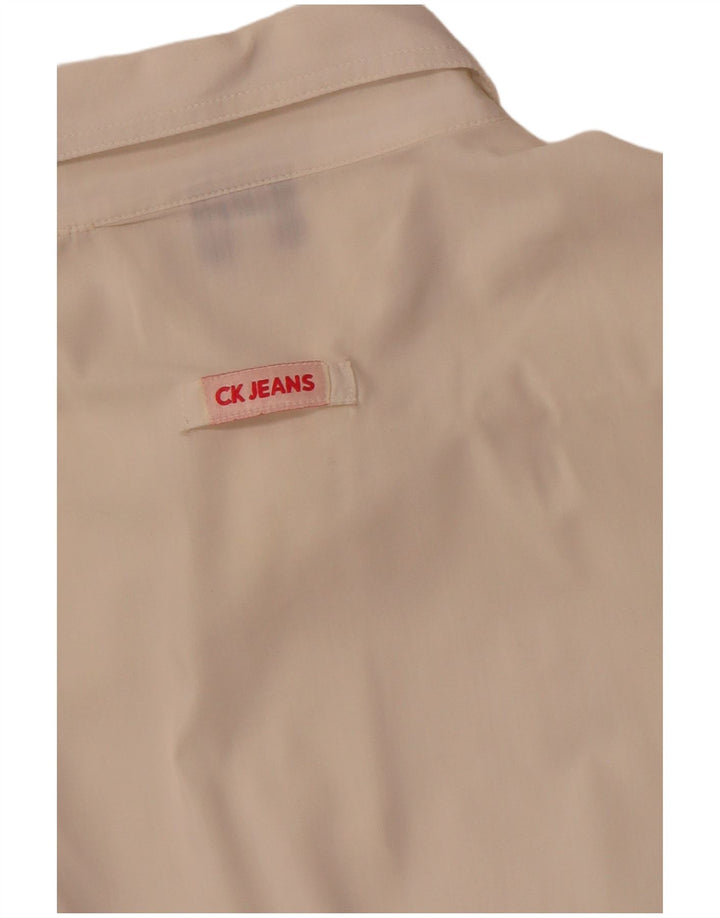 Cămașă pentru femei CALVIN KLEIN JEANS cu mâneci 3/4 UK 16, mare, alb