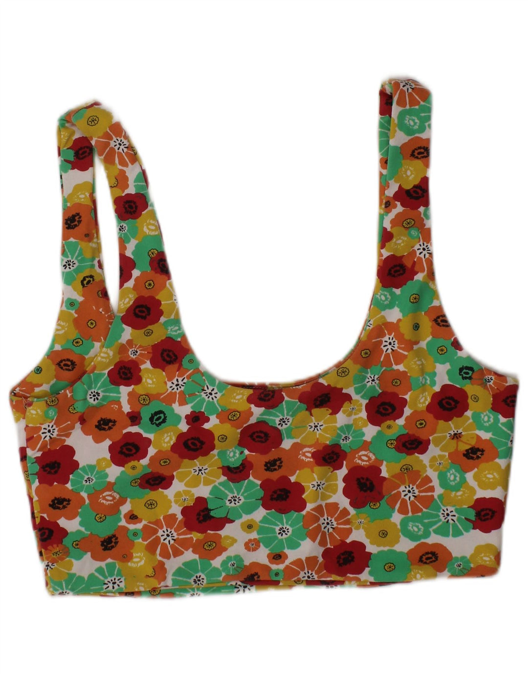 Top crop grafic pentru femei ZARA UK 12 Medium Multicolor Floral Colorat