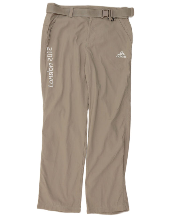 Pantaloni chino drepți cu grafic pentru bărbați Adidas Mediu L32 L32 Poliester gri