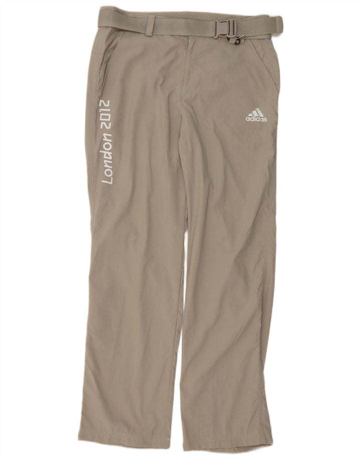 Pantaloni chino drepți cu grafic pentru bărbați Adidas Mediu L32 L32 Poliester gri