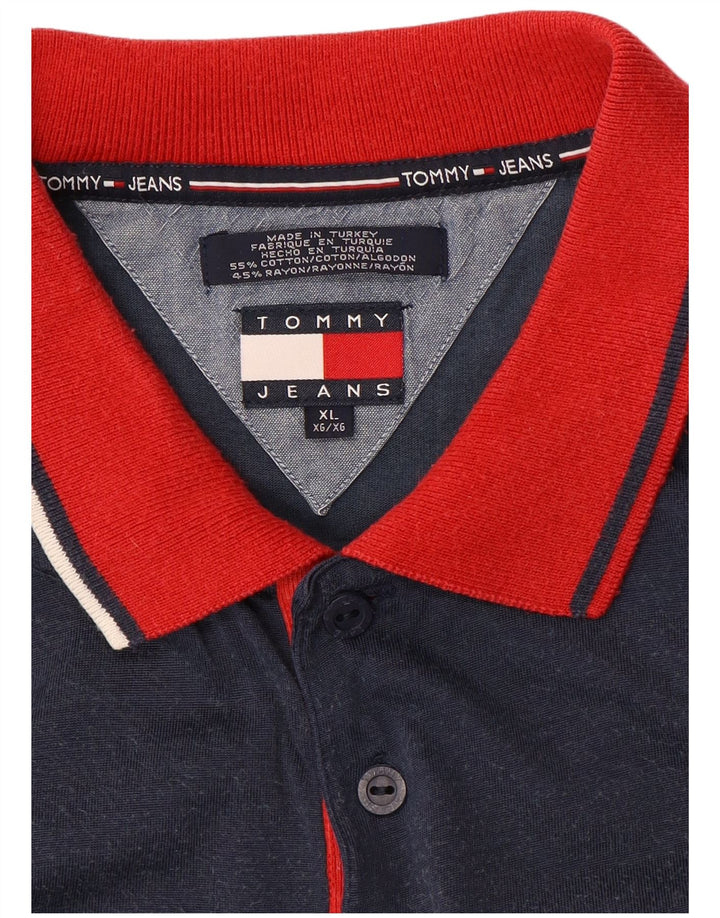 Cămașă polo Tommy Hilfiger pentru bărbați, XL, albastru bleumarin, bumbac color bloc