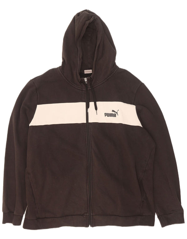 Pulover Puma Graphic Zip Hoodie pentru bărbați 2XL, bumbac color-bloc negru