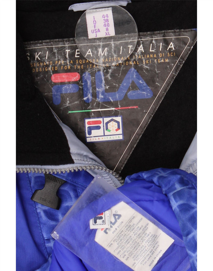 Jachetă de schi supradimensionată cu glugă Fila pentru femei US 8 Medium Blue Geometric