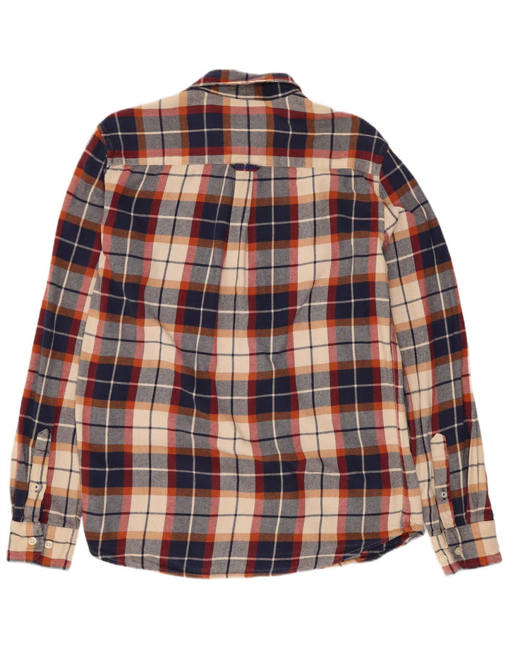 Crew Clothing Cămașă de flanel pentru bărbați, bumbac cu carouri, albastru marin mediu