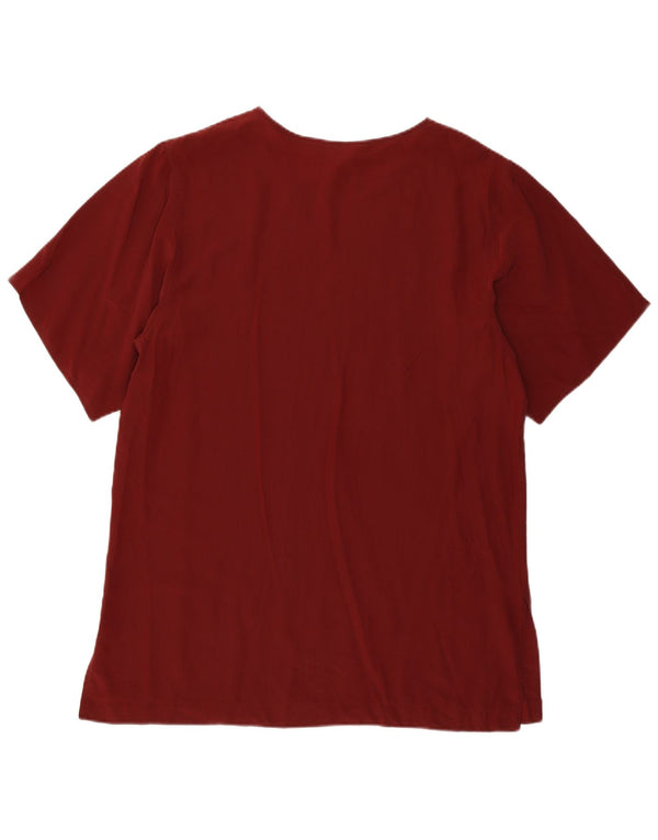Top cu tunică supradimensionată pentru femei Max Mara UK 10 Small Burgundy Silk