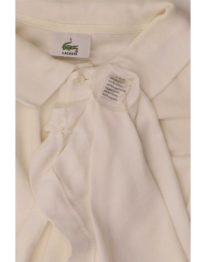 Tricou polo Lacoste pentru bărbați mărimea 5 mare, alb, bumbac