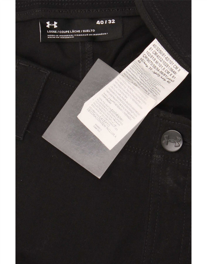 Pantaloni cargo drepti pentru bărbați Under Armour W40 L32 poliester negru