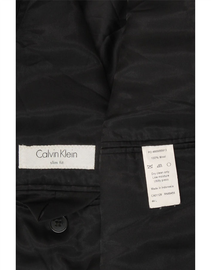 Jachetă pentru bărbați Calvin Klein, slim fit, cu 2 nasturi, UK 44 2XL, lână neagră