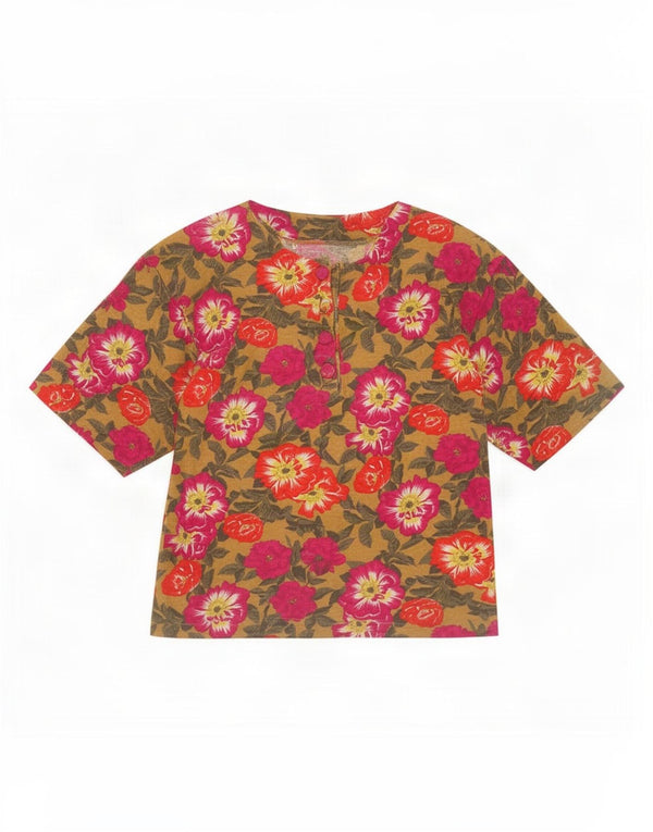 Bluză vintage pentru femei UK 16 mare, multicoloră, florală