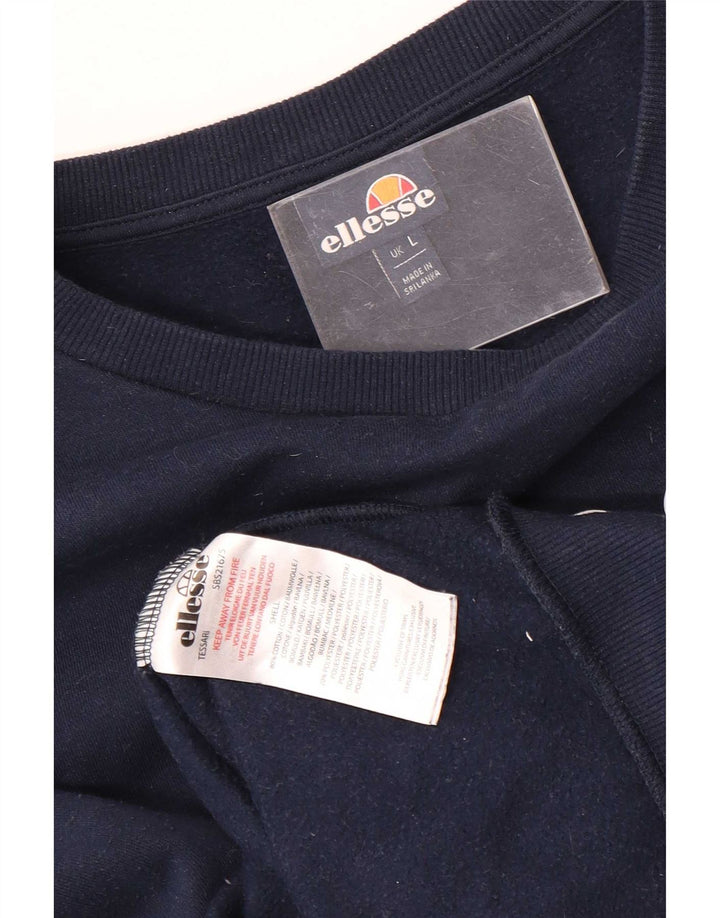 Hanorac grafic pentru bărbați Ellesse Pulover mare din bumbac bleumarin