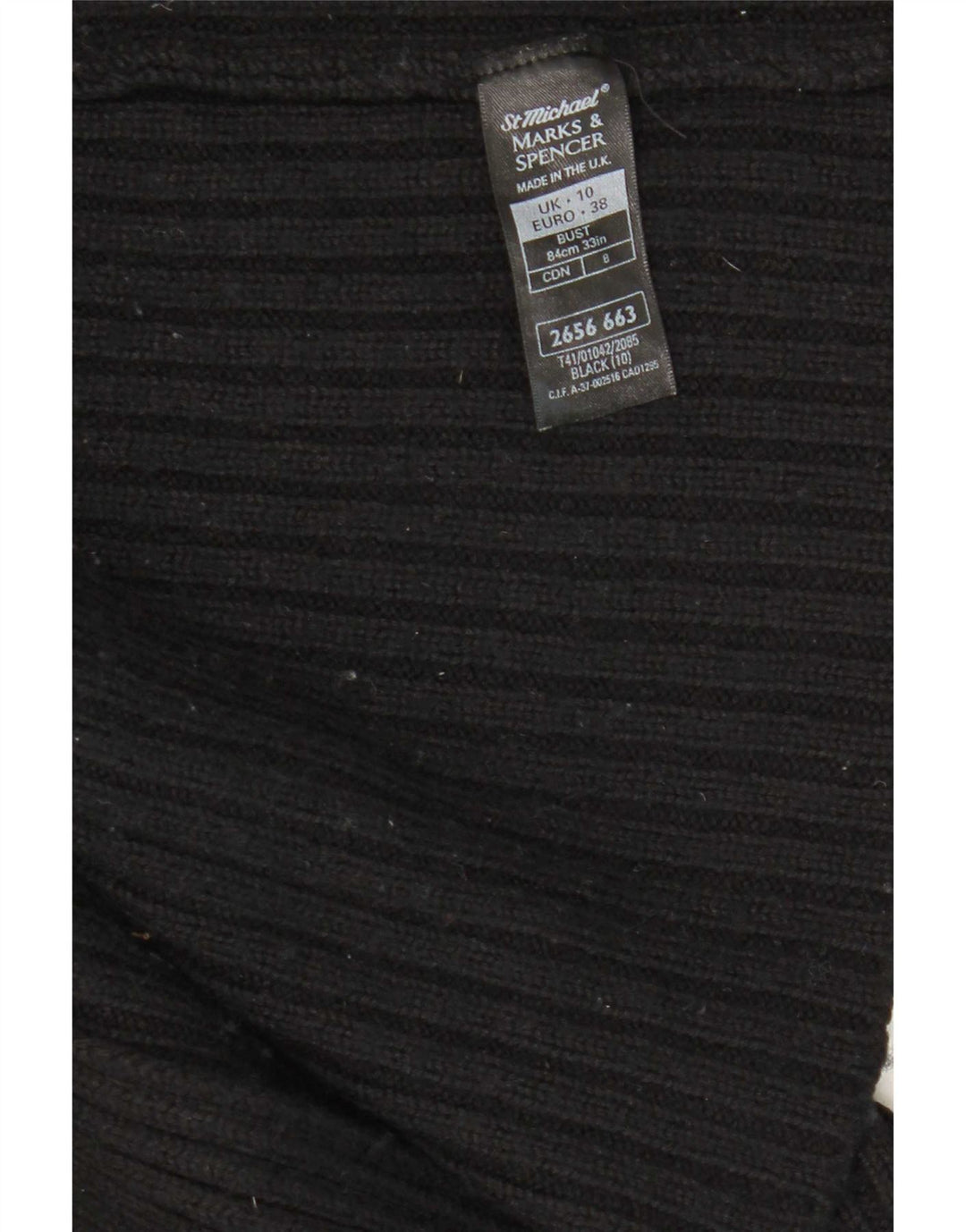 Pulover cardigan deschis supradimensionat pentru femei Marks & Spencer UK 10 Mic Negru