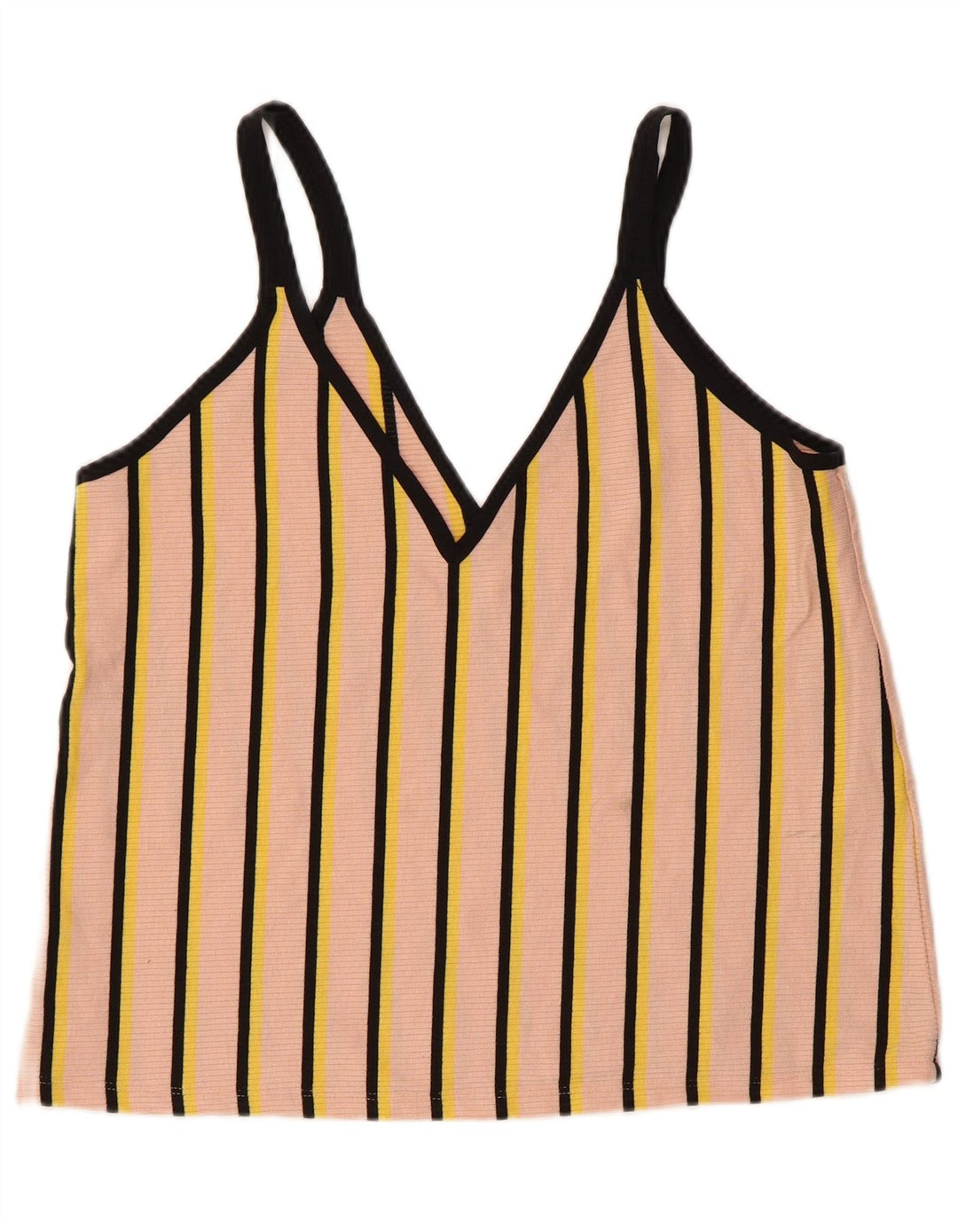 Top camis pentru femei Zara UK 14, mare, roz, poliester cu dungi