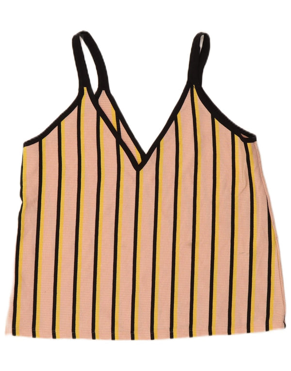 Top camis pentru femei Zara UK 14, mare, roz, poliester cu dungi