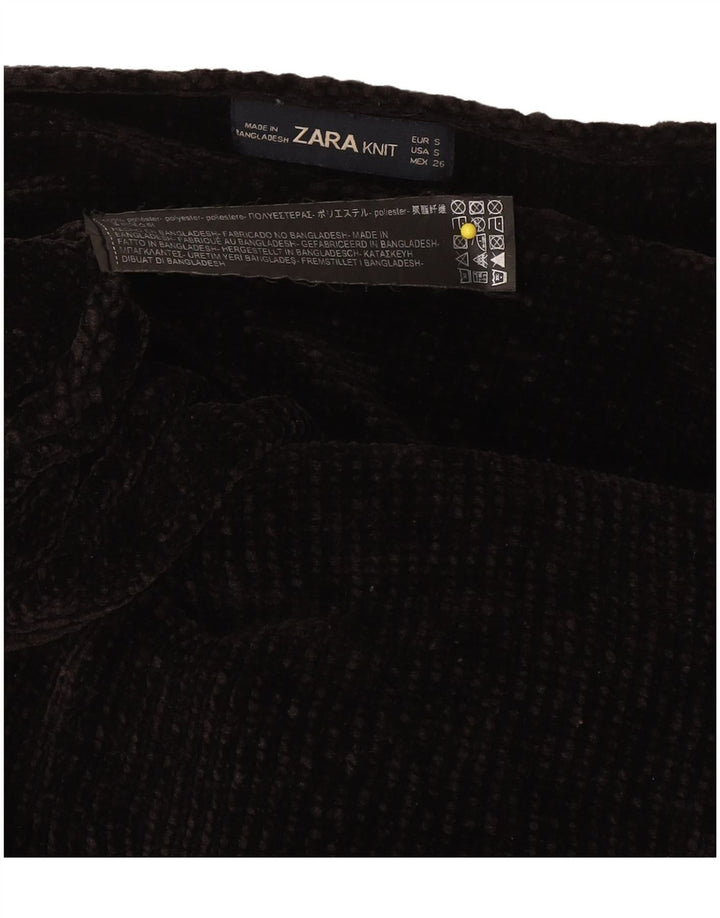 Pulover supradimensionat pentru femei Zara, cu gât de barcă, UK 10 Poliester negru mic