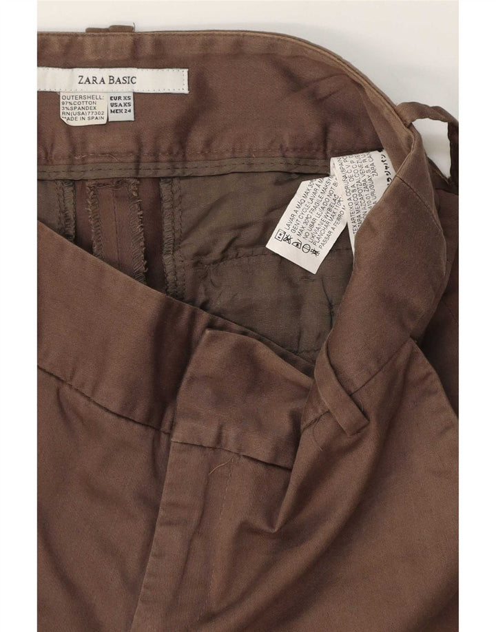 Pantaloni caldi pentru femei Zara XS W24 din bumbac maro