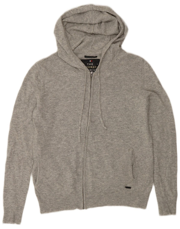 Pulover cardigan cu fermoar complet Superdry pentru femei UK 14 Medium Gri Pete