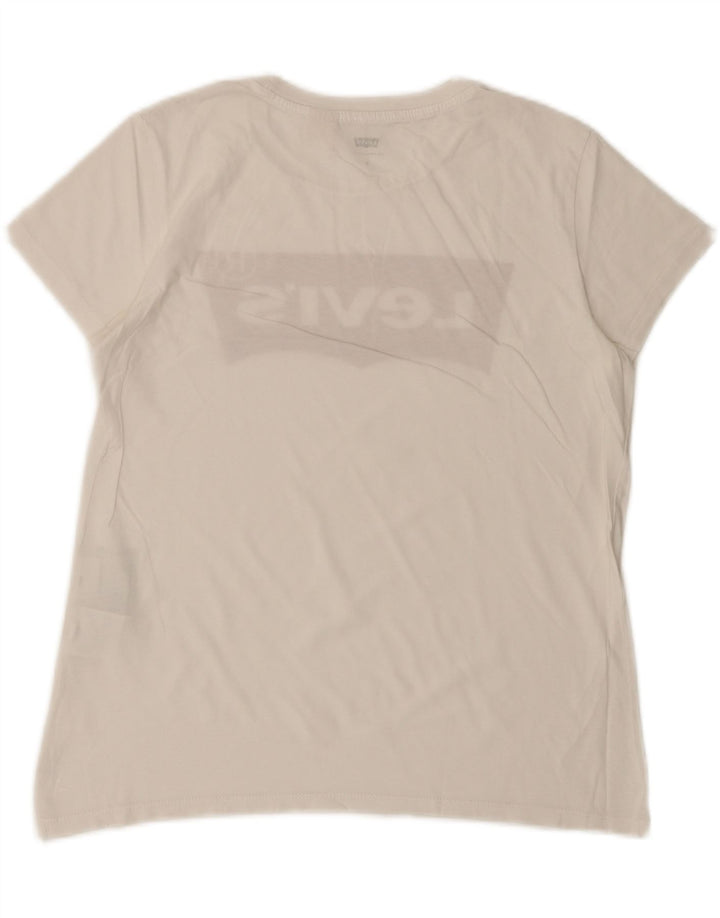 Tricou grafic Levi's pentru femei Top UK 10 Small White Bumbac