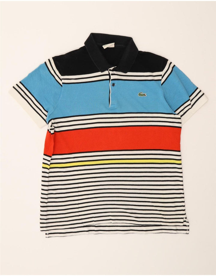 Tricou polo Lacoste pentru bărbați mărimea 5 mare, bumbac cu dungi multicolore