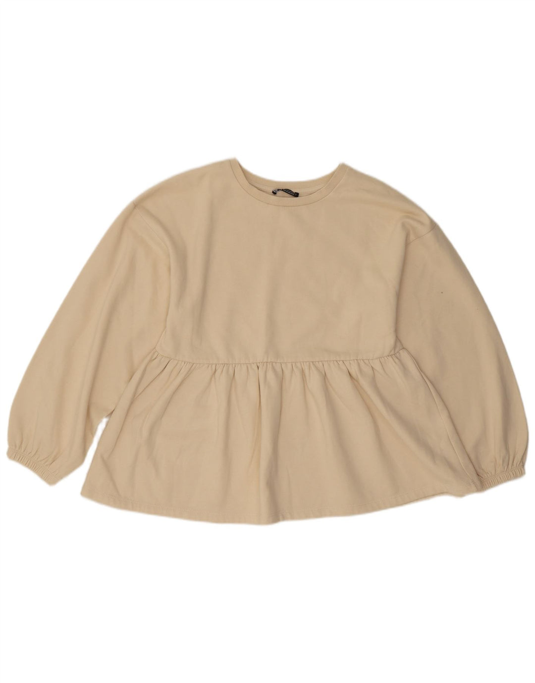 Pulover de hanorac pentru femei Zara UK 14, bumbac alb, mediu