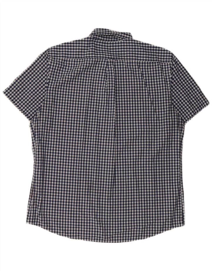 Cămașă cu mânecă scurtă pentru bărbați IZOD XL, bumbac vichy albastru