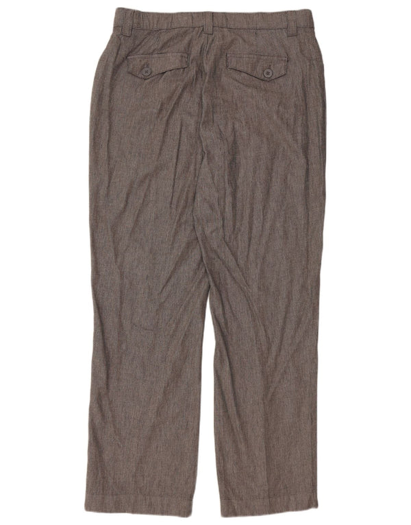 Pantaloni casual drepti pentru femei LEE US 12 Large W34 L30 Bumbac cu carouri gri