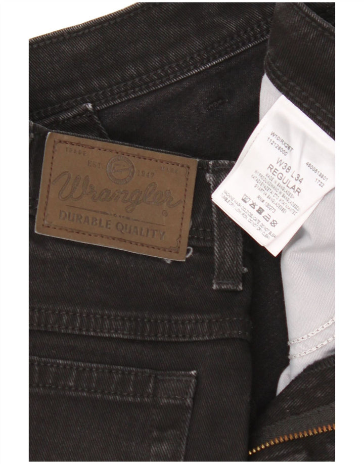 Blugi drepti Wrangler pentru bărbați, cu ajustare normală, W38 L34, bumbac negru
