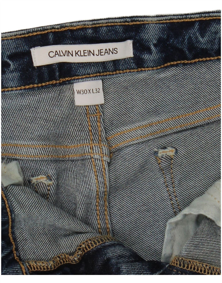 CALVIN KLEIN Blugi subțiri tăiați pentru bărbați L30 L25 Albastru