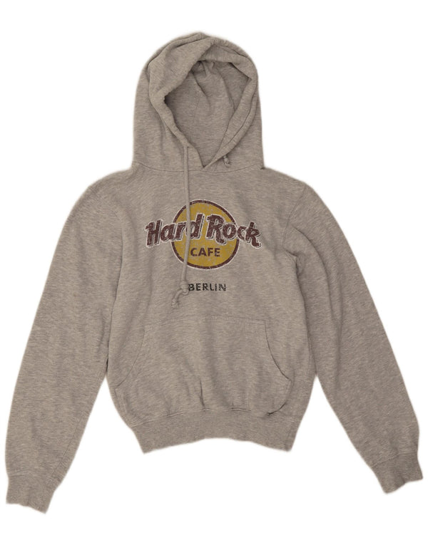 Hard Rock Cafe pentru femei Berlin Graphic Pulover cu capota UK 10 Small Grey Bumbac