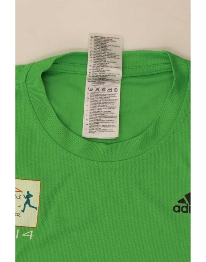 Tricou grafic Adidas pentru bărbați Aohna Top Poliester verde mediu