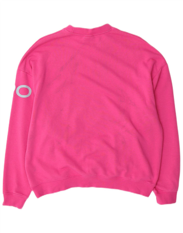Pulover supradimensionat cu grafic Nike pentru femei UK 14, bumbac roz mediu