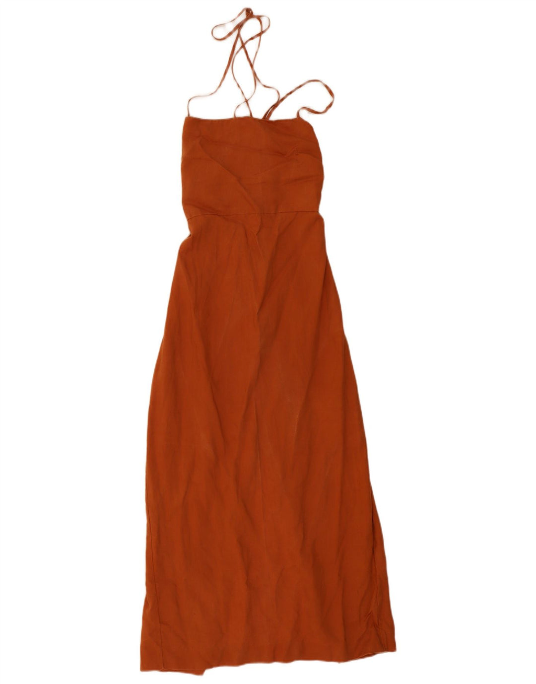 Rochie de soare maxi pentru femei Zara UK 6 XS Orange Lyocell