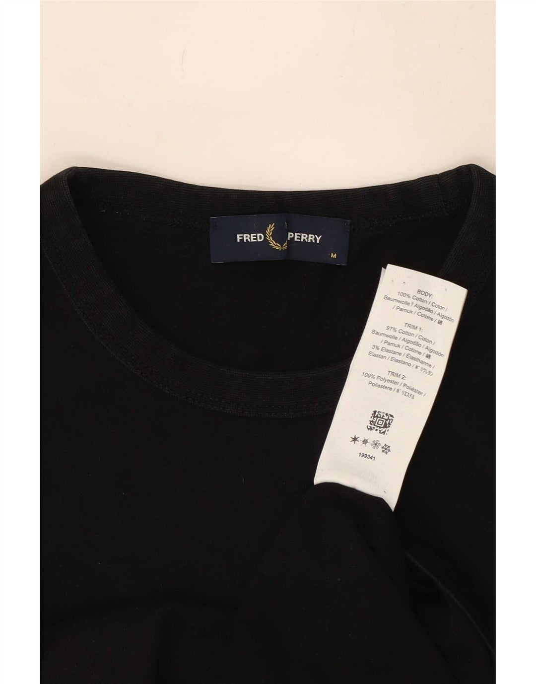 Tricou grafic Fred Perry pentru bărbați Top mediu din bumbac negru