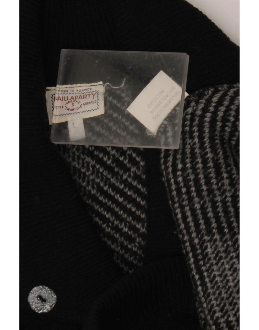 VINTAGE Pulover cu gât șal pentru femei UK 16 mare, gri, geometric