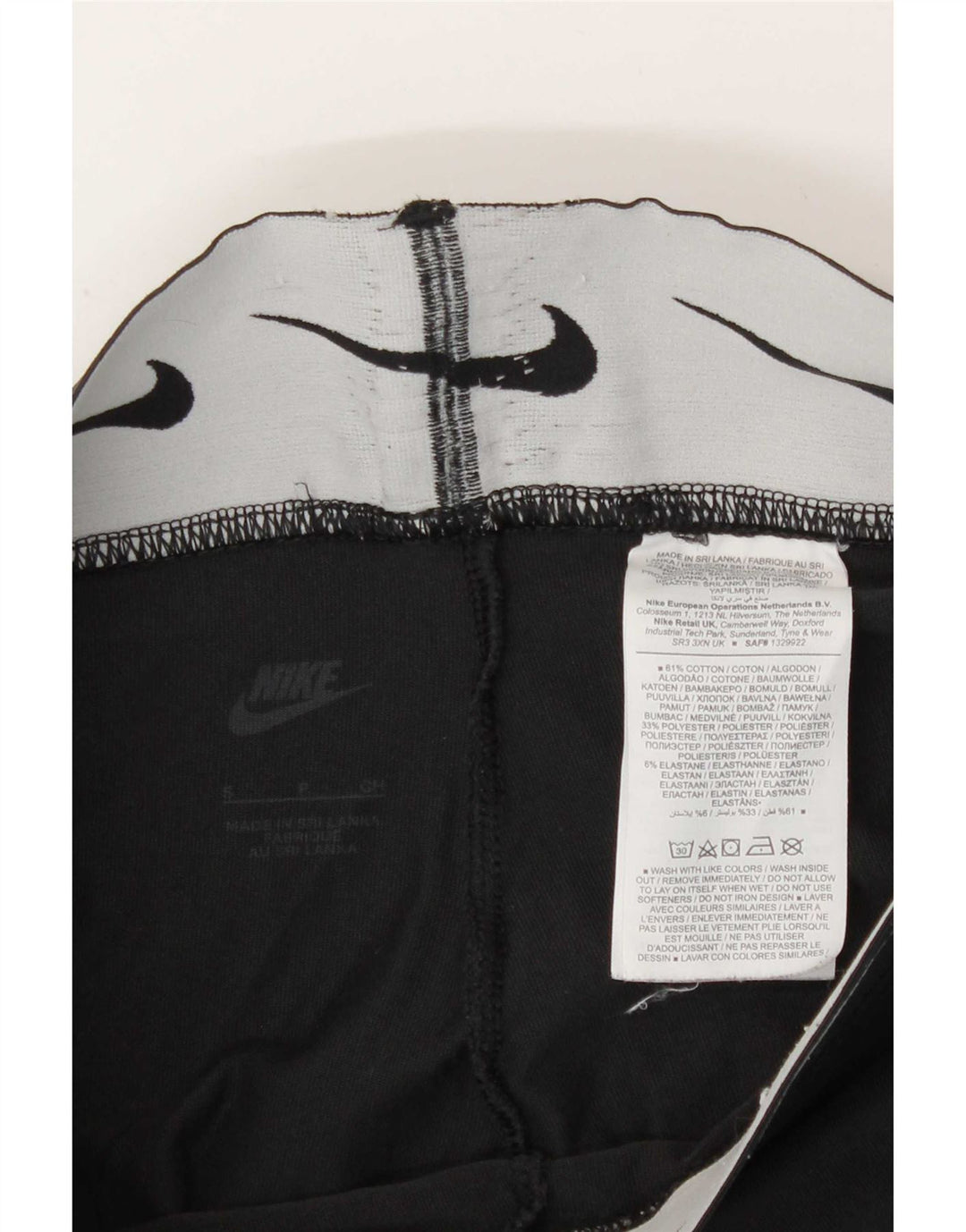 Leggings grafic Nike pentru femei UK 8 Small Black Bumbac