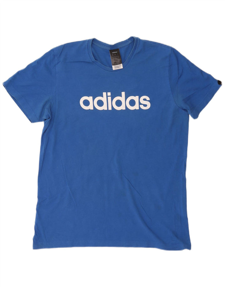 Tricou grafic ADIDAS pentru bărbați Top mare din bumbac albastru