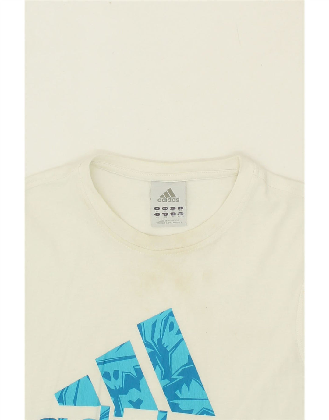 ADIDAS Mens Graphic Vest Top XS White Cotton Vintage Adidas and Second-Hand Adidas from Messina Hembry 