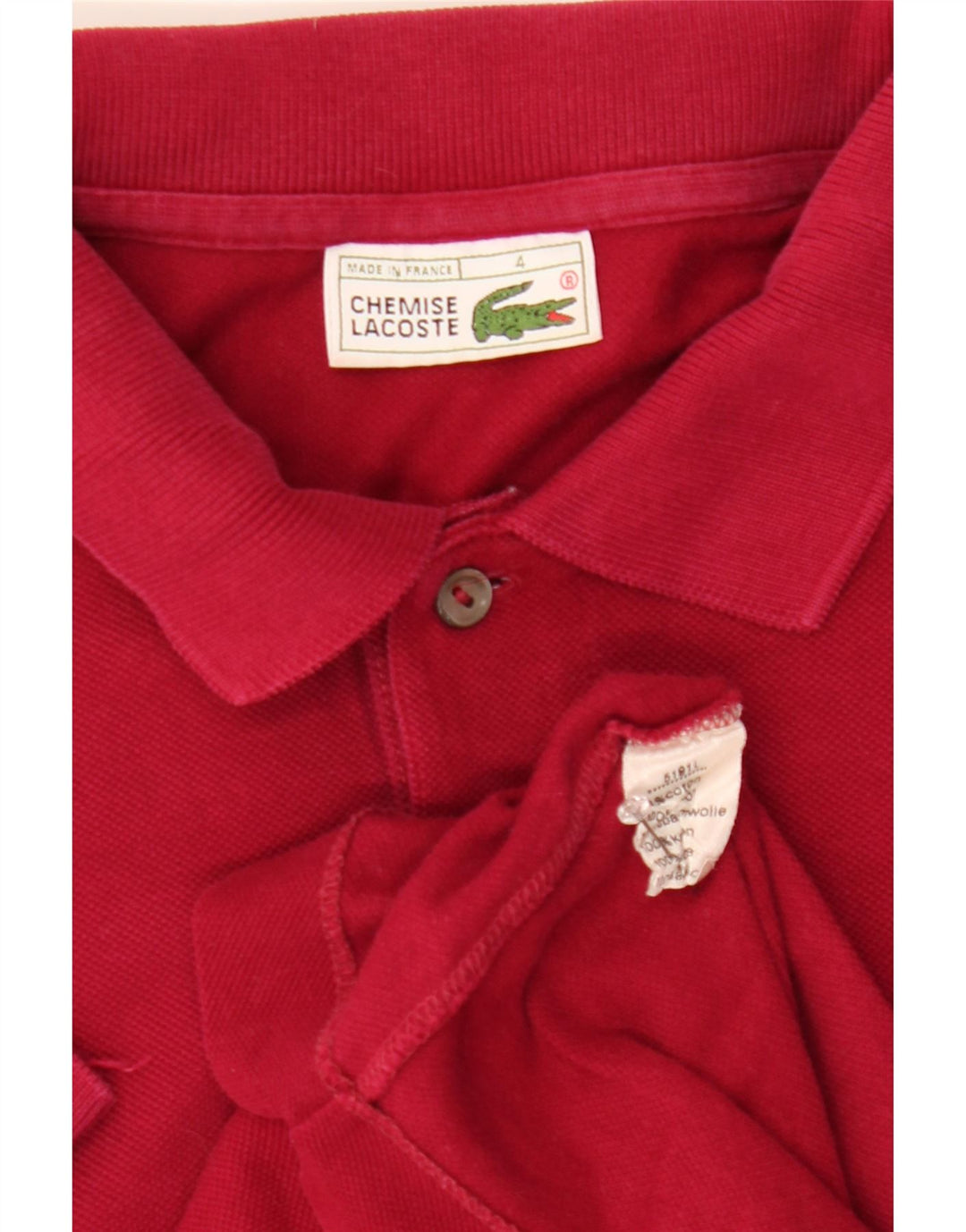 Tricou polo pentru bărbați Lacoste Mărimea 4 Bumbac Burgundy Mediu