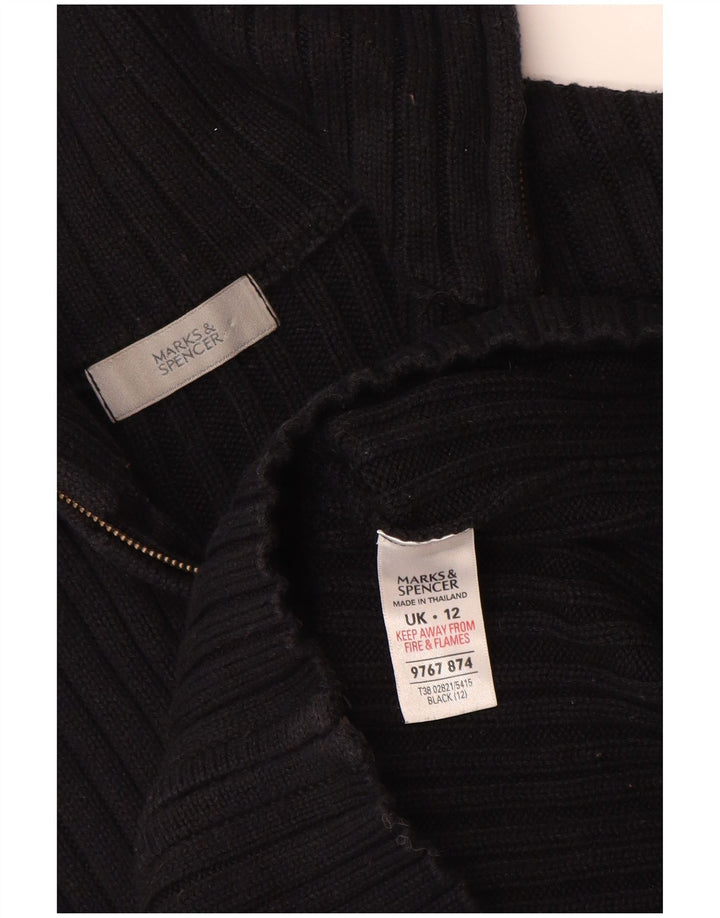 MARKS & SPENCER Pulover cardigan pentru femei UK 12 Bumbac mediu negru