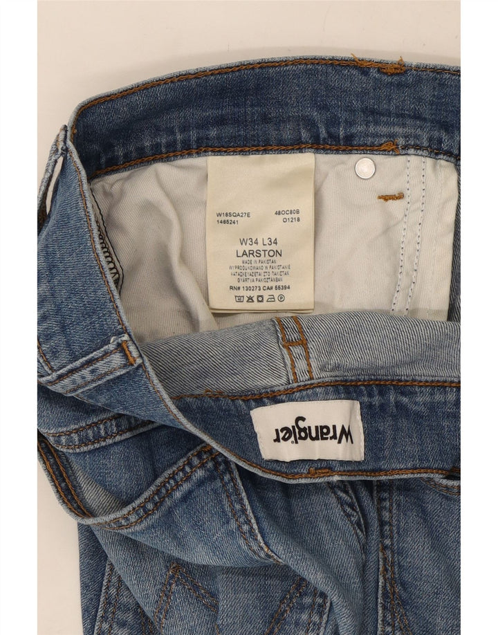 Pantaloni scurți Wrangler Larston denim pentru bărbați W34, bumbac albastru mare