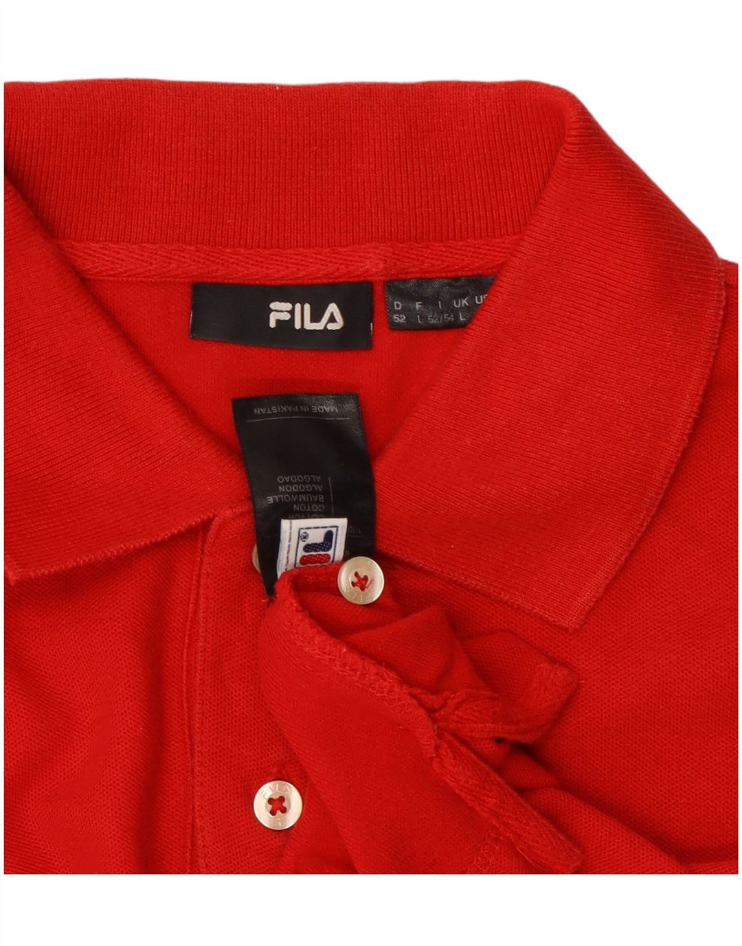 Tricou polo pentru bărbați FILA cu mânecă lungă, roșu mare